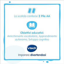 Carica l'immagine nel visualizzatore di Gallery, VTech Il Mio Primo Libro Illustrato - Le Mie Prime 100 Parole, Libro Bilingue per Bambini, Libro Sensoriale in Italiano e Inglese, Libro Neonato con 3 Modalità, Batterie Incluse, 18 Mesi - 4 Anni