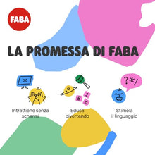 Carica l'immagine nel visualizzatore di Gallery, FABA+ Raccontastorie interattivo per bambini con contenuti audio da 0 a 10 anni, Cassa audio con Personaggio Sonoro Faba•Me, Luce notturna, Routine nanna, Gioco educativo musicale, Versione Italiana