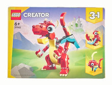 Carica l&#39;immagine nel visualizzatore di Gallery, LEGO Creator 3 in 1 Drago Rosso, Giochi per Bambini e Bambine da 6 Anni Fan degli Animali, Action Figure Ricostruibile in Pesce con Pinne Mobili e Fenice Giocattolo, Idea Regalo di Compleanno 31145