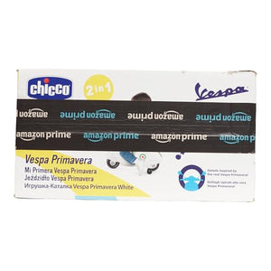 Chicco Vespa per Bambini Primavera Bianca, Moto Giocattolo Cavalcabile con Pannello Elettronico, Luci e Suoni, Ruote di Supporto Rimuovibili, Max 25 Kg, Giochi per Bambini 1-3 Anni