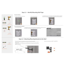 Carica l&#39;immagine nel visualizzatore di Gallery, Amazon Basics Supporto a parete per TV Full Motion, si adatta a TV da 30 a 102 cm e VESA 200 x 200, Nero