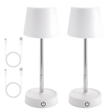 Carica l'immagine nel visualizzatore di Gallery, 2 Pezzi Lampada da Tavolo Regolabile in Altezza, Lampada da Tavolo Senza Fili, Tavolo a LED con Batteria USB, dimmerabil