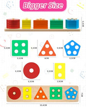 Carica l'immagine nel visualizzatore di Gallery, Uping Giochi Bambini 1 2 3 Anni Giochi Montessori 1 2 3 Anni Giochi Educativi Puzzle in Legno Ordinamento e Impilamento Regalo Bambino