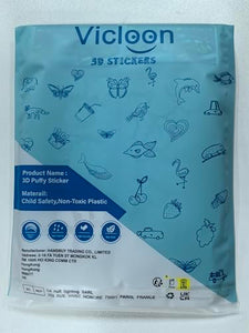 Vicloon Adesivi per Bambini 550+ Adesivi 3D, Puffy Adesivi per Regali Gratificanti Scrapbooking Inclusi Animali, Pesci, Dinosauri, Numeri, Frutta, Camion, Aeroplani e Altro(22 Fogli)
