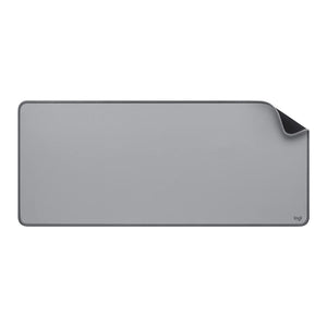 Logitech Desk Mat - Studio Series, Multifunzione, Tappetino per Mouse Esteso, Protezione Scrivania da Ufficio con Base in Gomma, Resistente ai Versamenti - Grigio