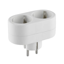 Carica l'immagine nel visualizzatore di Gallery, Electraline 55072 Adattatore 2 Prese Frontali, Spina Tedesca, Multipresa 2 Posti Schuko, Bianco