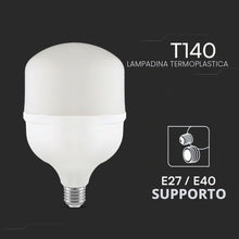 Carica l'immagine nel visualizzatore di Gallery, V-TAC LED Bulb - 50W Plastic T140 4000K E27 With E40 Ring