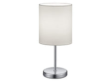 Carica l'immagine nel visualizzatore di Gallery, Reality Leuchten R50491001 Jerry Lampada da Tavolo Paralume in Tessuto, E14, 40.W, Bianco, 13.X 13.X 28.5.Cm