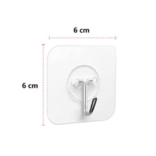 Carica l'immagine nel visualizzatore di Gallery, PaiLeWei Gancio Adesivo - 6 pezzi Autoadesivi Ganci Adesivi Trasparenti 5 kg (max), per Bagno, Cucina, Soffitto, Appende