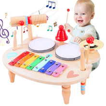 Carica l'immagine nel visualizzatore di Gallery, LZDMY Strumenti Musicali Bambini Tamburo Bambino 1 2 3 4 5 Anni Batteria Bambini, 10 in 1 Xilofono Giocattolo Musicale Legno, Giochi Montessori Bambini, Regalo Bambina per Compleanno,Natale,Pasqua