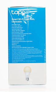 TP-Link Tapo L510E Lampadina Wi-Fi E27, Funziona con Amazon Alexa e Google Home, 806 lumen, Giallo caldo dimmerabile dall' 1% al 100%, 2700 K, Controllo da remoto, 1 pezzo