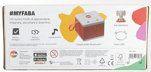 FABA - Raccontastorie Bianco - Cantastorie per Bambini, Cassa Audio con Personaggio Sonoro Ele l'Elefante, Gioco Educativo, Contenuti da 0 a 6 anni