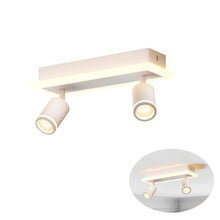 Carica l'immagine nel visualizzatore di Gallery, LVWIT Faretti Orientabili da Soffitto 2 Luce Moderna, Faretti da Parete Interno GU10 Bianco-Rettangoli, Faretti LED Soff