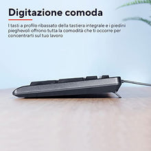 Carica l&#39;immagine nel visualizzatore di Gallery, Trust Taro Tastiera USB Cablata, Layout Italiano QWERTY, Tastiera PC con Filo per Computer/Laptop/Notebook, Mac/Windows, Cavo di 1.8 Metri, Resistente ai Liquidi, Ergonomico - Nero