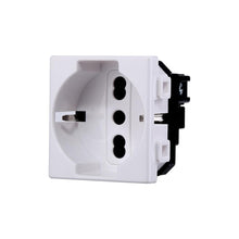 Carica l'immagine nel visualizzatore di Gallery, Elektronova Presa schuko 2P+T 10/16A 230V compatibile Bticino Matix di colore bianco - Confezione 2 pezzi