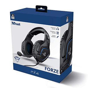 Trust Gaming GXT 488 Forze Cuffie PS4 e PS5 con Licenza Ufficiale PlayStation, Over-Ear, Microfono Ripiegabile e Archetto Regolabile, Jack Audio 3.5 mm, Cuffie Gaming Cablate - Nero