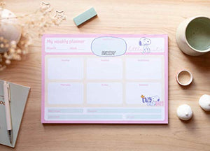 Grupo Erik: Planning da Tavolo A4 Snoopy, Planner settimanale con 54 fogli a strappo, 21 x 29,7 cm, Agenda Organizer, To Do List Planner, Planner settimanale da scrivania