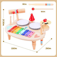 Carica l'immagine nel visualizzatore di Gallery, LZDMY Strumenti Musicali Bambini Tamburo Bambino 1 2 3 4 5 Anni Batteria Bambini, 10 in 1 Xilofono Giocattolo Musicale Legno, Giochi Montessori Bambini, Regalo Bambina per Compleanno,Natale,Pasqua