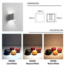 Carica l&#39;immagine nel visualizzatore di Gallery, Applique Cubo a LED IP65 per interno/esterno 12W Regolabile 1000lumen Moderno Alluminio (Bianco, Luce Fredda 6000K)