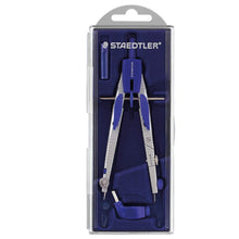 Carica l'immagine nel visualizzatore di Gallery, STAEDTLER compasso professionale leggero e regolabile, dotato di adattatore universale e mine di ricambio, ideale per il disegno tecnico, 553 01