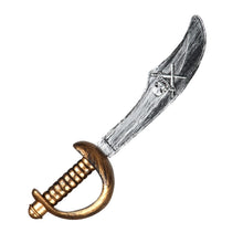 Carica l'immagine nel visualizzatore di Gallery, Boland 00696 - Spada pirata, 37 cm, lama con teschio e ossa incrociate, bambini, adulti, bucaniere, pirata, carnevale, f