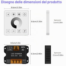 Carica l'immagine nel visualizzatore di Gallery, TOPAI Controller LED Dimmer Touch Panel telecomando RF DC 5-24V 15A*2 (Potenza massima 12V 360W/24V 720W) Telecomando wi