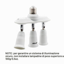 Carica l'immagine nel visualizzatore di Gallery, DiCUNO E27 3 en 1 Adattatore splitter, Convertitore orizzontale, 1 Pezzi