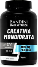 Carica l'immagine nel visualizzatore di Gallery, Bandini® Creatina Monoidrata 300 Compresse, Integratore da 3000mg per dose