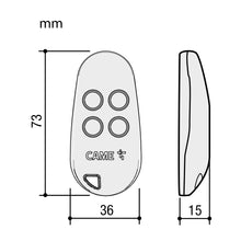 Carica l'immagine nel visualizzatore di Gallery, CAME TOP Telecomando Quadricanale, Codice Fisso, 433.92 MHz, Autoapprendimento, Compatibilità esclusiva con Mod. CAME