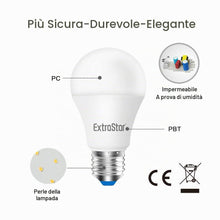 Carica l'immagine nel visualizzatore di Gallery, EXTRASTAR Lampadina LED E27, 10W (equivalenti a 80W), 3000K 800 lumen, luce bianca calda - Pacco da 6