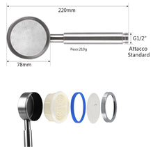 Carica l'immagine nel visualizzatore di Gallery, AOKKR - Soffione doccia universale ad alta pressione rimovibile testa doccia con tubo doccia in acciaio inox 1,5 m, doccia risparmio acqua per il bagno