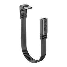 Carica l'immagine nel visualizzatore di Gallery, Cavo Prolunga USB C 90 Gradi, 15cm Type C Maschio Femmina Piatta Prolunga in Silicone, Supporta Trasferimento Dati e Ric