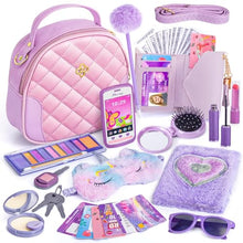 Carica l'immagine nel visualizzatore di Gallery, Regalo Bambina Giocattoli, Borsa per Bambina con Accessori - Trucchi Bambina Diario Maschera per Gli Occhi di Unicorno Portafoglio Telefono, Natale Compleanno Giochi Regalo Bambina 3 4 5 6 7 8 Anni