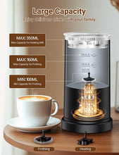 Carica l'immagine nel visualizzatore di Gallery, NWOUIIAY Montalatte Elettrico, 5 in 1 Cappuccinatore Elettrico 600W, 350ML, Macchina per Schiuma di Latte Calda e Fredda, Montalatte Silenzioso per Cappuccino Macchiato Caffè Latte e Cioccolata Calda