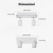Carica l'immagine nel visualizzatore di Gallery, LVWIT Faretti Orientabili da Soffitto 2 Luce Moderna, Faretti da Parete Interno GU10 Bianco-Rettangoli, Faretti LED Soff