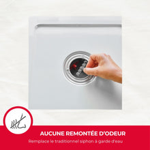 Carica l'immagine nel visualizzatore di Gallery, Wirquin 30723382 - Membrana Slim+ con filtro per capelli rimovibile per scarico doccia rosso e grigio