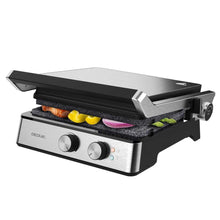 Carica l'immagine nel visualizzatore di Gallery, Cecotec Griglia elettrica Rock'nGrill Blaze. 2400 W, rivestimento RockStone, facile da pulire, apertura a 180°, senza BPA, superficie di cottura 29 x 23 cm, temperatura regolabile