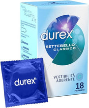 Carica l'immagine nel visualizzatore di Gallery, Durex Settebello Classico, Preservativi Durex Classici, 18 Profilattici