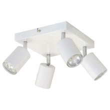 Carica l'immagine nel visualizzatore di Gallery, Lampadario Faretti Orientabili 4 Punti Luce Base GU10 max. 4x50W Due Montaggi Possibili Faretti Soffitto o Faretti Paret