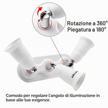 Carica l'immagine nel visualizzatore di Gallery, DiCUNO E27 3 en 1 Adattatore splitter, Convertitore orizzontale, 1 Pezzi