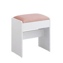 Carica l&#39;immagine nel visualizzatore di Gallery, VASAGLE Sgabello Toeletta Trucco, Sgabello Imbottito Postazione Trucco, Velluto, Piedini con Cuscinetti Antiscivolo, Camera da Letto Cabina Armadio Ingresso, Bianco Opaco e Rosa Pastello RDS001W01