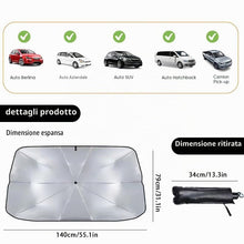 Carica l'immagine nel visualizzatore di Gallery, Parasole Universale Termico Auto Parabrezza Interno 140x80CM, Ombrello Pieghevole Visiera Professionale Anti-UV per SUV