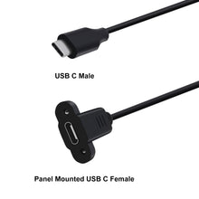 Carica l'immagine nel visualizzatore di Gallery, Prolunga USB C 3.2 per Montaggio a Pannello 20Gbps Cavo Prolunga USB C Maschio Femmina per Laptop, Tablet, Cellulare (Ne