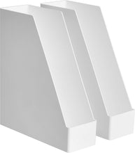 Carica l'immagine nel visualizzatore di Gallery, Amazon Basics Plastic Organizer - Portariviste, bianco - confezione da 2
