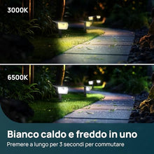Carica l'immagine nel visualizzatore di Gallery, Linkind lampade solari 2 in 1 Luci Solari Esterno Giardino con Sensore di Movimento,3000K &amp; 6500K, 60 LED faretti energia solare da esterni con indicatore di carica,impermeabili IP67,3 Pezzi