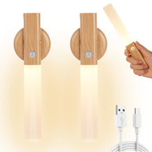 Carica l'immagine nel visualizzatore di Gallery, HOTUT 2 Pezzi Luce Notturna, Luci Sensore Movimento Interno, Lampada LED Ricaricabile USB con Base Magnetica, ON/OFF/AUT