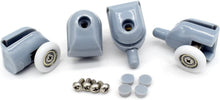 Carica l'immagine nel visualizzatore di Gallery, Set di 8 rulli per porta doccia, guide per porta doccia singole, ruote, puleggia, guide diametro 23 mm, parti di ricambi