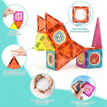 Carica l'immagine nel visualizzatore di Gallery, Gavgroom Costruzioni Magnetiche 80 Pezzi Colorati Costruzioni per Bambini 3 Anni Magneti Bambini con 1 Auto Tessere Magnetiche per Bambini da 3 4 5 6 7 8