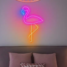 Carica l'immagine nel visualizzatore di Gallery, Insegna al neon con fenicottero, lampada al neon a LED in acrilico rosa da appendere con interruttore dimmerabile, lampa
