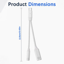Carica l'immagine nel visualizzatore di Gallery, Adattatore USB C Jack 3,5 mm, Adattatore Cuffie USB C 2 in 1 con Porta Audio Aux e Ricarica Rapida PD 100W, Splitter Typ